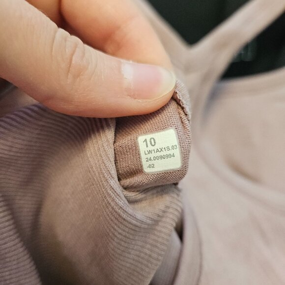 Lululemon Ebb to Street Tank Top B/C Cup NWT Size 10 Rose Blush - Picture 5 of 5
